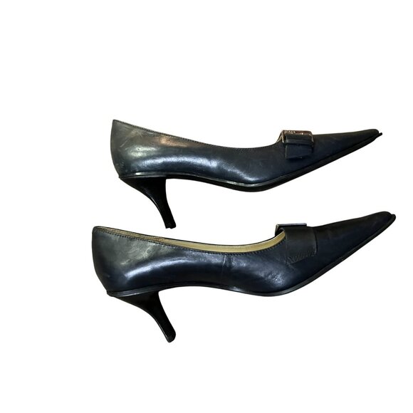 Joan & David Leather Pointy Toe Pumps Womens 8M Blue Circa 365 CJCalliope Y2K - Picture 4 of 16